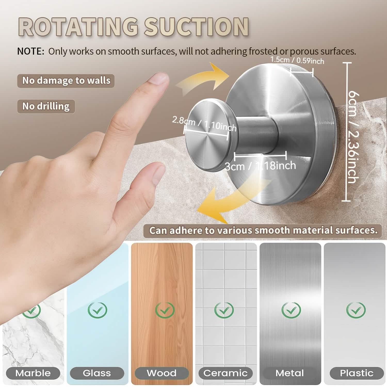 Stainless Steel Suction Cup Hooks