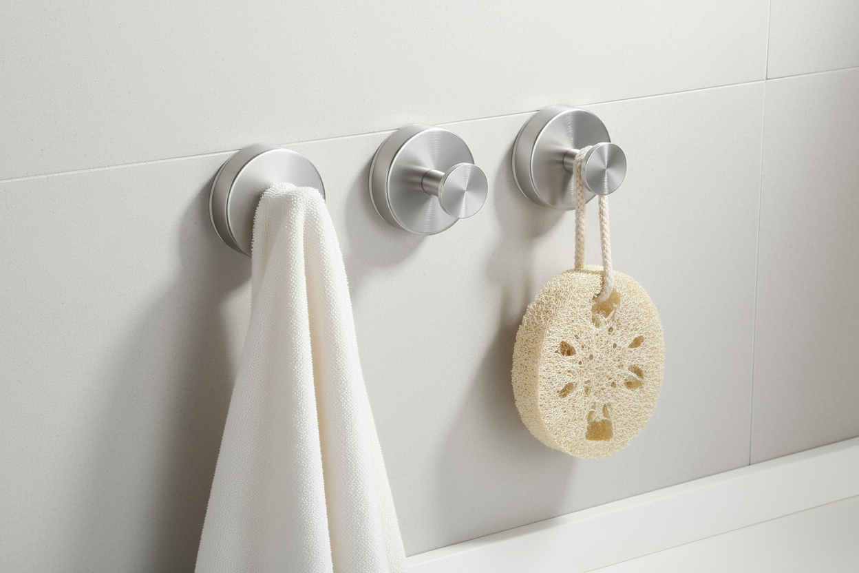Stainless Steel Suction Cup Hooks – Lifestyle Shot